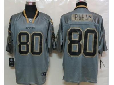 NEW NFL New Orleans Saints 80 Jimmy Graham Lights Out Grey Jerseys(Elite)