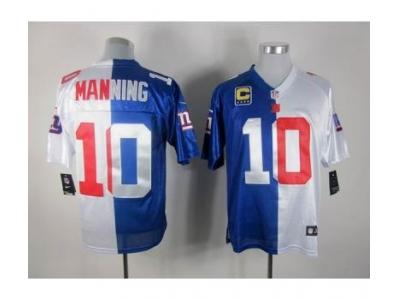 NEW NFL New York Giants #10 Eli Manning white-blue jerseys(Elite split)