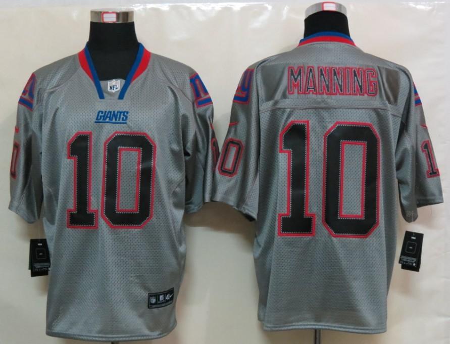 NEW NFL New York Giants 10 Eli Manning Lights Out Grey Jerseys (Elite)