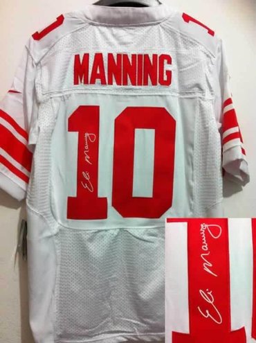 NEW NFL New York Giants 10 Eli Manning White Jerseys(Signed Elite) NEW NFL New York Giants 10 Eli Manning White Jerseys(Signed Elite)