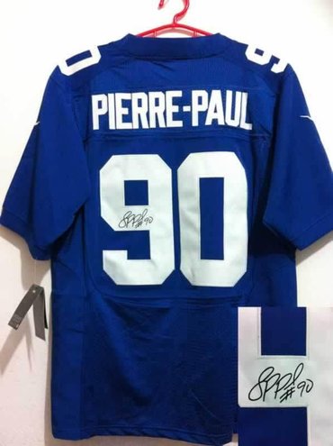 NEW NFL New York Giants 90 Jason Pierre-Paul Blue Jerseys(Signed Elite) NEW NFL New York Giants 90 Jason Pierre-Paul Blue Jerseys(Signed Elite)