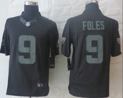 NEW NFL Philadelphia Eagles 9 Nick Foles Black Jerseys(Impact Limited)