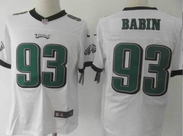 NEW NFL Philadelphia Eagles 93 Jason Babin White Jerseys (Elite)