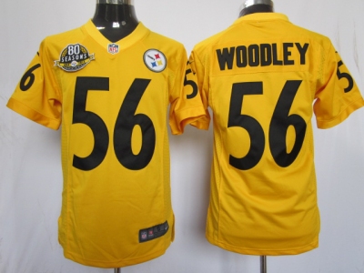 NEW NFL Pittsburgh Steelers #56 Lamarr Woodley Yellow Jerseys(Limited 80 anniversary