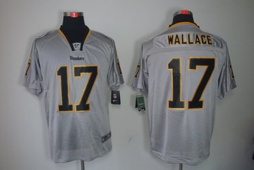 NEW NFL Pittsburgh Steelers 17 Mike Wallace Lights Out Grey Jerseys(Elite)