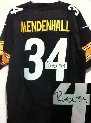 NEW NFL Pittsburgh Steelers 34 Rashard Mendenhall Black Signed Jerseys-Elite NEW NFL Pittsburgh Steelers 34 Rashard Mendenhall Black Signed Jerseys-Elite