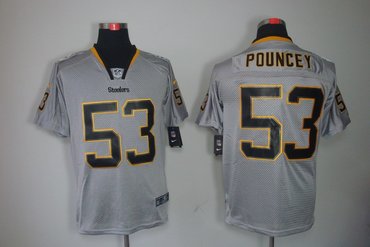 NEW NFL Pittsburgh Steelers 53 Maurkice Pouncey Lights Out Grey Jerseys(Elite)