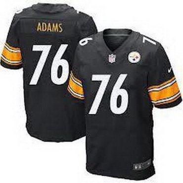 NEW NFL Pittsburgh Steelers 76 Mike Adams Black Jerseys (Elite)