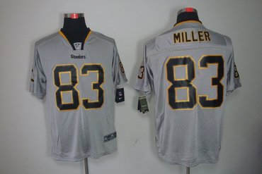 NEW NFL Pittsburgh Steelers 83 Heath Miller Lights Out Grey Jerseys(Elite)
