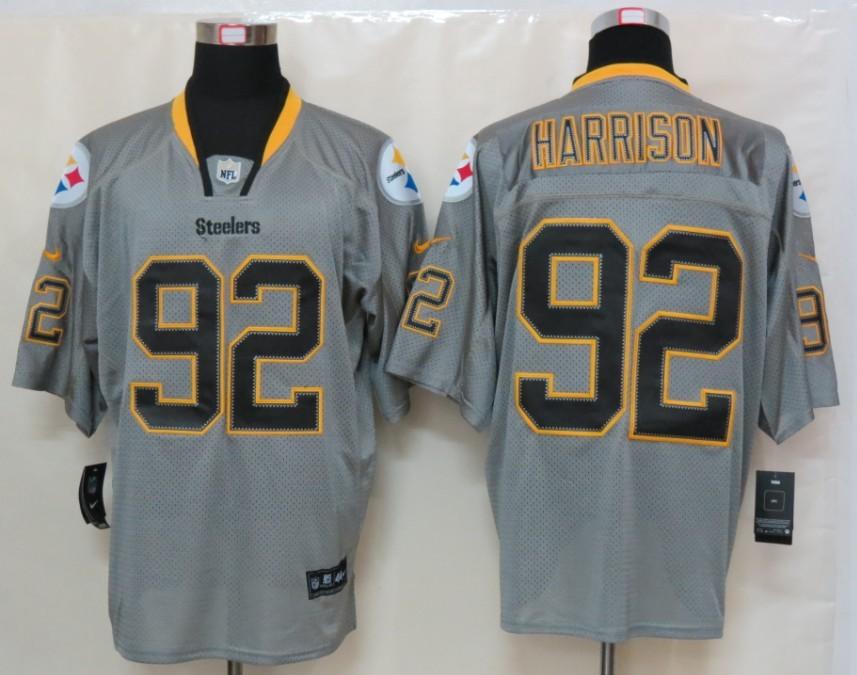 NEW NFL Pittsburgh Steelers 92 James Harrison Lights Out Grey Jerseys(Elite)