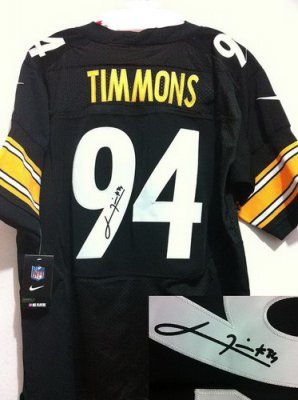 NEW NFL Pittsburgh Steelers 94 Lawrence Timmons Black Signed Jerseys-Elite