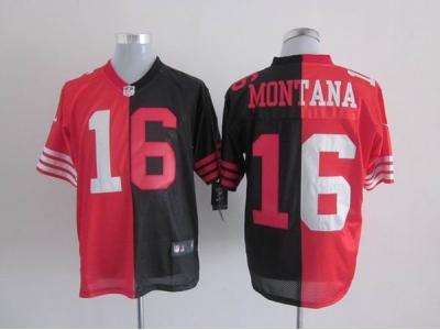 NEW NFL San Francisco 49ers #16 joe Montana red-black jerseys(Elite split) NEW NFL San Francisco 49ers #16 joe Montana red-black jerseys(Elite split)