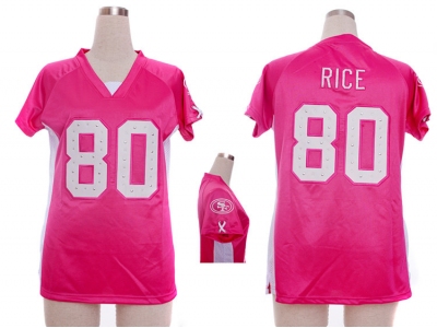 NEW NFL San Francisco 49ers #80 jerry rice pink jerseys(draft him ii top)