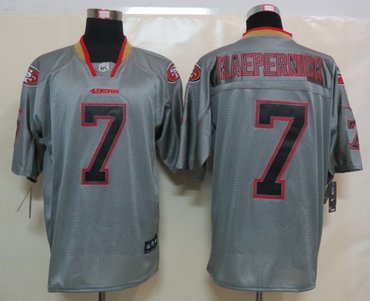NEW NFL San Francisco 49ers 7 Colin Kaepernick Lights Out Grey Jerseys(Elite)