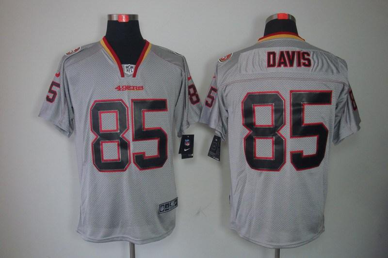 NEW NFL San Francisco 49ers 85 Vernon Davis Lights Out Grey Jerseys(Elite) NEW NFL San Francisco 49ers 85 Vernon Davis Lights Out Grey Jerseys(Elite)
