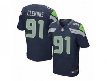 NEW NFL Seattle Seahawks #91 Clemons Blue Jerseys(Elite) NEW NFL Seattle Seahawks #91 Clemons Blue Jerseys(Elite)