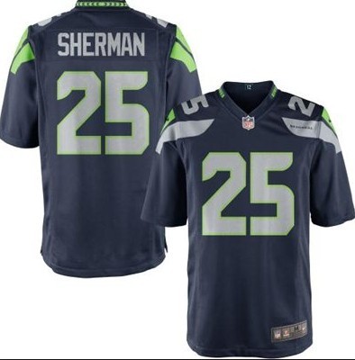 NEW NFL Seattle Seahawks 25 Richard Sherman Blue Jerseys(game) NEW NFL Seattle Seahawks 25 Richard Sherman Blue Jerseys(game)