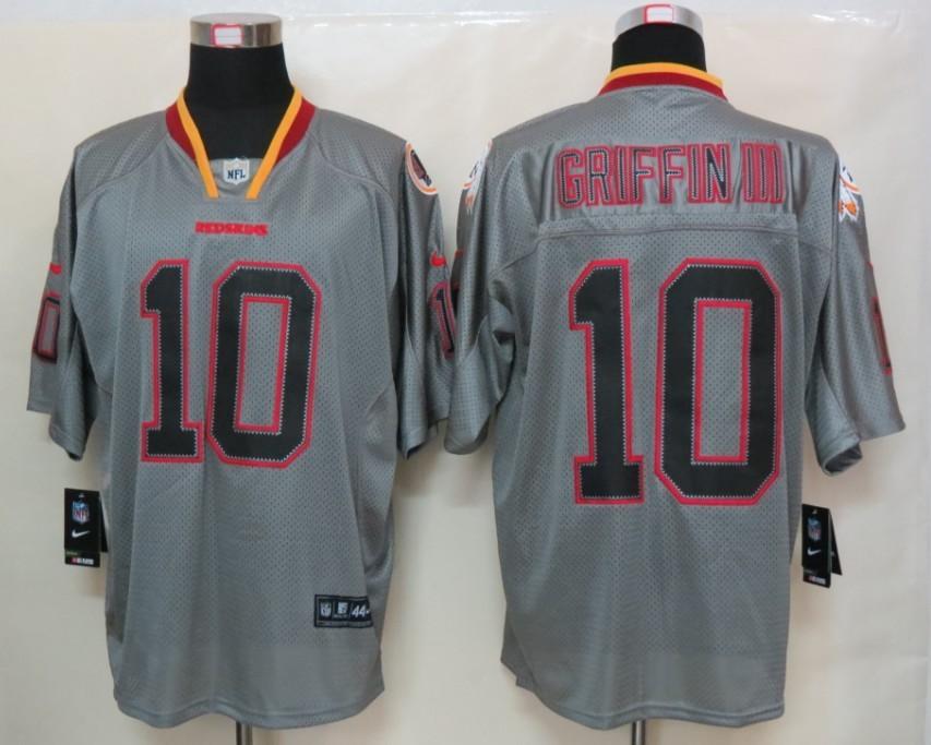 NEW NFL Washington Redskins 10 Robert Griffin III Lights Out Grey Jerseys(Elite)