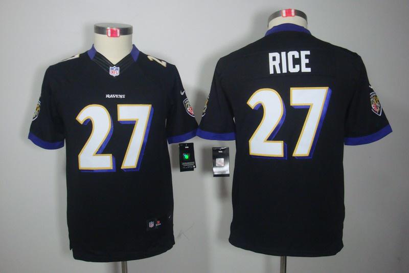 NEW NFL Youth Baltimore Ravens 27 Ray Rice Black Jerseys