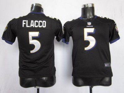 NEW NFL Youth Baltimore Ravens 5 Joe Flacco Black Jerseys