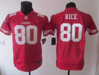 NEW NFL Youth San Francisco 49ers 80 Jerry Rice Red Jerseys