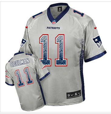NEW New England Patriots #11 Julian Edelman Grey NFL Elite Drift Fashion Jersey NEW New England Patriots #11 Julian Edelman Grey NFL Elite Drift Fashion Jersey