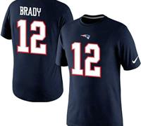 NEW New England Patriots #12 Tom Brady Pride Name & Number T-Shirt Navy Blue