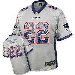 NEW New England Patriots #22 Stevan Ridley Grey Stitched NFL Elite Drift Fashion Jersey