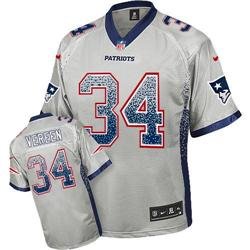 NEW New England Patriots #34 Shane Vereen Grey Stitched NFL Elite Drift Fashion Jersey