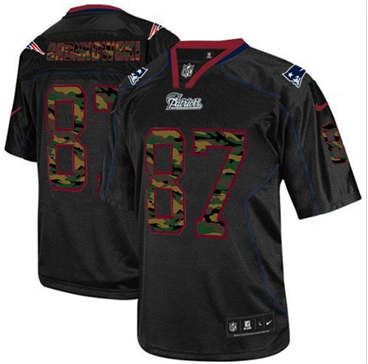 NEW New England Patriots #87 Rob Gronkowski Black NFL Elite Camo Fashion Jersey