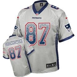 NEW New England Patriots #87 Rob Gronkowski Grey Stitched NFL Elite Drift Fashion Jersey