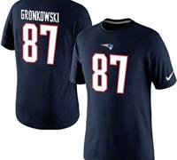NEW New England Patriots #87 Rob Gronkowski Pride Name & Number T-Shirt Navy Blue