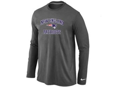 NEW New England Patriots Heart & Soul Long Sleeve T-Shirt D.Grey