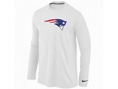 NEW New England Patriots Logo Long Sleeve T-Shirt WHITE NEW New England Patriots Logo Long Sleeve T-Shirt WHITE