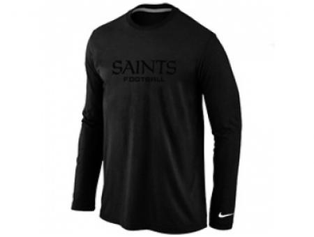 NEW New Orleans Sains Authentic font Long Sleeve T-Shirt Black NEW New Orleans Sains Authentic font Long Sleeve T-Shirt Black