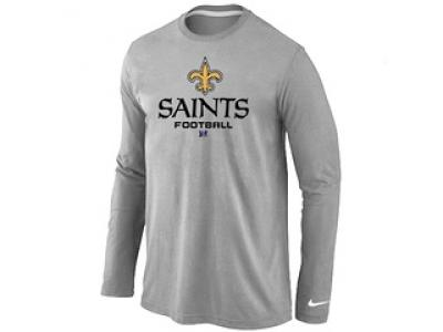 NEW New Orleans Sains Critical Victory Long Sleeve T-Shirt Grey NEW New Orleans Sains Critical Victory Long Sleeve T-Shirt Grey