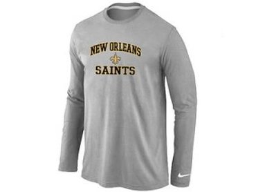 NEW New Orleans Sains Heart & Soul Long Sleeve T-Shirt Grey