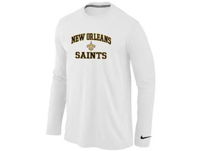 NEW New Orleans Sains Heart & Soul Long Sleeve T-Shirt White