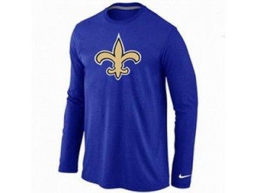 NEW New Orleans Sains Logo Long Sleeve T-Shirt BLUE NEW New Orleans Sains Logo Long Sleeve T-Shirt BLUE
