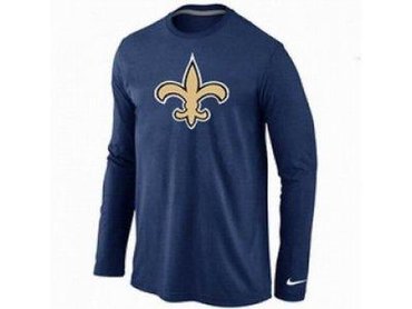 NEW New Orleans Sains Logo Long Sleeve T-Shirt D.Blue NEW New Orleans Sains Logo Long Sleeve T-Shirt D.Blue