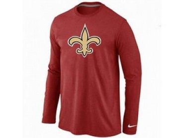 NEW New Orleans Sains Logo Long Sleeve T-Shirt RED NEW New Orleans Sains Logo Long Sleeve T-Shirt RED