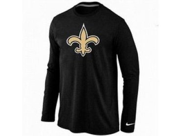 NEW New Orleans Sains Logo Long Sleeve T-Shirt black NEW New Orleans Sains Logo Long Sleeve T-Shirt black