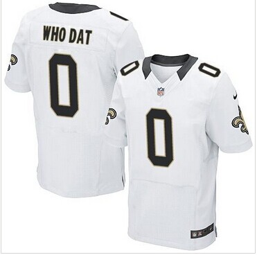 NEW New Orleans Saints #0 Who Dat White NFL Elite Jersey