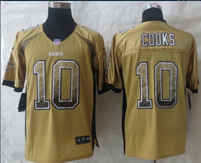 NEW New Orleans Saints #10 Brandin Cooks Drift Fashion Gold Elite Jerseys NEW New Orleans Saints #10 Brandin Cooks Drift Fashion Gold Elite Jerseys