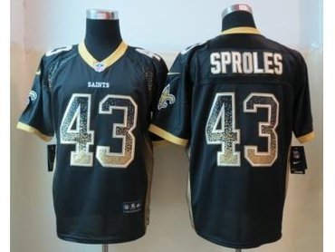 NEW New Orleans Saints #43 Sproles Black Jerseys(Drift Fashion Elite)