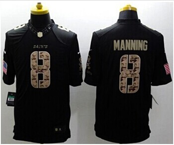 NEW New Orleans Saints #8 Archie Manning Black Salute To Service Jersey NEW New Orleans Saints #8 Archie Manning Black Salute To Service Jersey