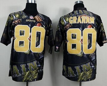 NEW New Orleans Saints #80 Jimmy Graham Team Color NFL Elite Fanatical Version Jersey
