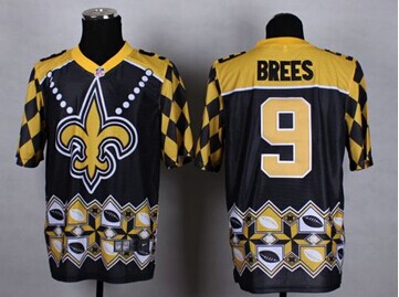 NEW New Orleans Saints #9 Drew Brees Black NFL Elite Noble Fashion Jersey