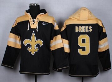 NEW New Orleans Saints #9 Drew Brees Black Player Pullover Hoodie NEW New Orleans Saints #9 Drew Brees Black Player Pullover Hoodie