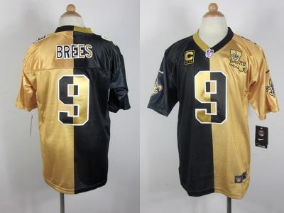 NEW New Orleans Saints #9 Drew brees black-gold jerseys(Elite split) NEW New Orleans Saints #9 Drew brees black-gold jerseys(Elite split)